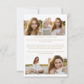 フェテモダン金ゴールドイエグラッドフォトアーチ卒業 案内状 (裏面)