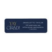 フェテモダン |ネイビー金ゴールドイェー卒業リターン ラベル (正面)