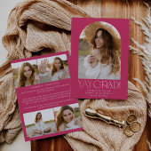 フェテモダン |ピンクイエグラッドフォトアーチ卒業 案内状