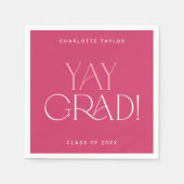 フェテモダン |ホットピンクイェーグラード卒業 スタンダードカクテルナプキン (正面)