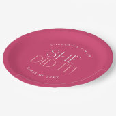 フェテモダン |ホットピンク彼女はそれを卒業した ペーパープレート (アングル)