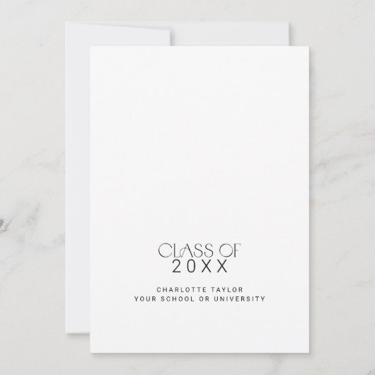 フェテモダン |彼女ミニマルは卒業式パーティーを行った 招待状 (裏面)