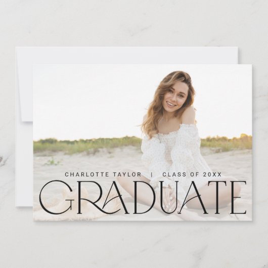 フェテモダン |横ミニマル写真卒業 案内状 (正面)