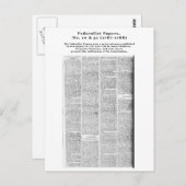フェデラリスト紙10号と51号（1787年～1788年） ポストカード (正面/裏面)