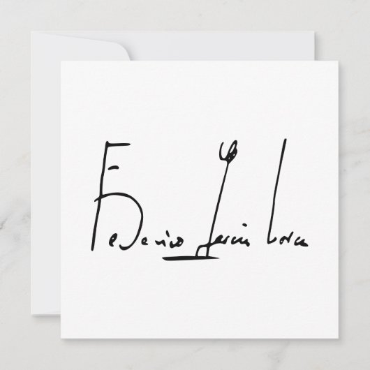 フェデリコ・ガルシア・ロルカ署名 カード (正面)