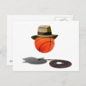 フェドーラとホイップを使ったバスケットボール ポストカード (正面/裏面)