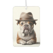 フェドーラを着たブルドッグ カーエアーフレッシュナー (正面)