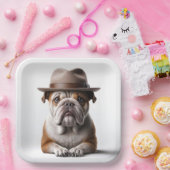 フェドーラを着たブルドッグ ペーパープレート (パーティー)