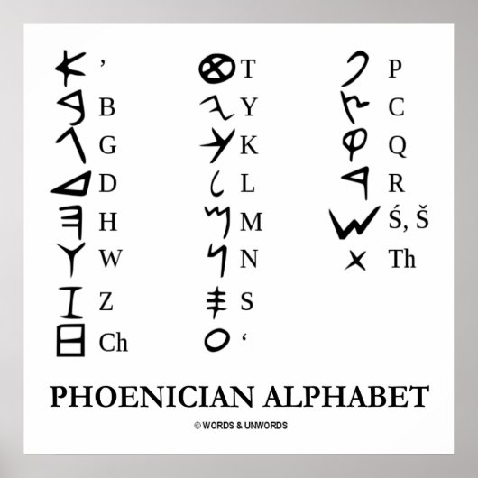 フェニキア文字(古代言語の記号) ポスター (正面)