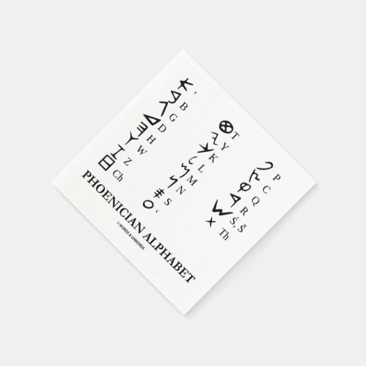 フェニキア語アルファベット言語言語記号 スタンダードカクテルナプキン (角)