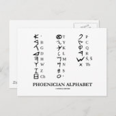 フェニキア・アルファベット（言語学の暗号） ポストカード (正面/裏面)