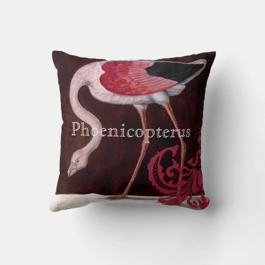 フェニコプテラスヴィンテージフラミンゴラズベリダマスク クッション (裏面)