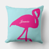 フェニコプテラスヴィンテージフラミンゴ明るい赤紫色 クッション (正面)