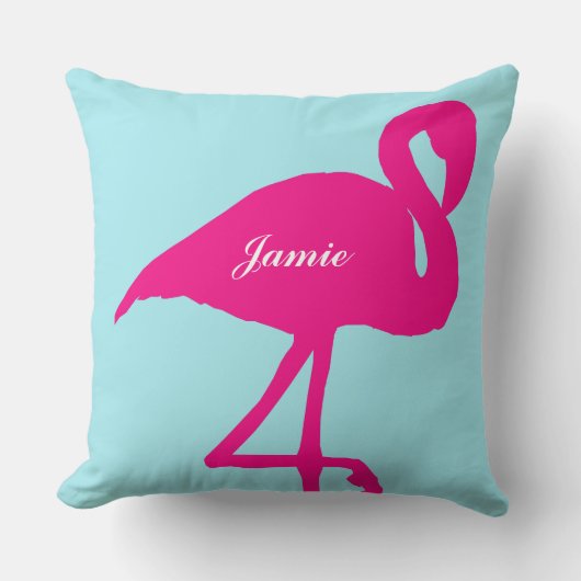フェニコプテラスヴィンテージフラミンゴ明るい赤紫色 クッション (正面)