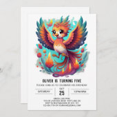 フェニックスお洒落ドリームスケープ誕生日 招待状 (正面/裏面)