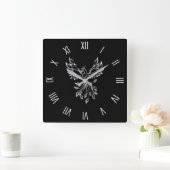 フェニックスがブラックで登場 スクエア壁時計 (ホーム)