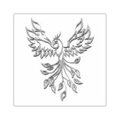 フェニックスが銀に輝く ラバースタンプ (インプリント)