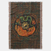 フェニックスとドラゴンとbagua #2 スローブランケット (正面縦)