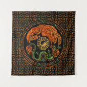 フェニックスとドラゴンとbagua #2 タペストリー (正面(横))