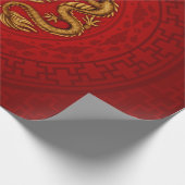 フェニックスとドラゴンのダブルハピネスのシンボル ラッピングペーパー (角)