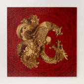 フェニックスとドラゴン – 赤 ジグソーパズル (横)