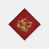 フェニックスとドラゴン – 赤 スタンダードカクテルナプキン (角)