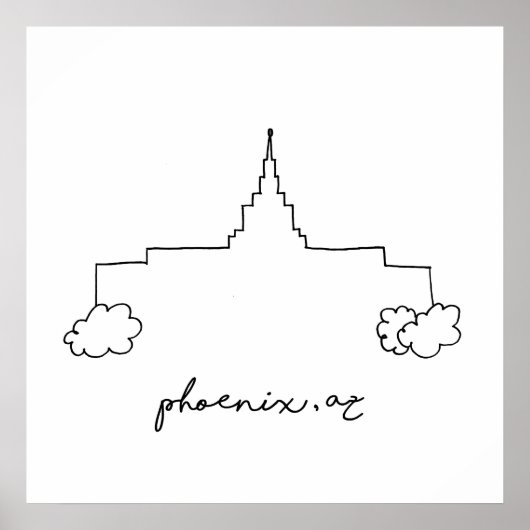 フェニックスのアリゾナシンプルーモダンテンプル ポスター (正面)