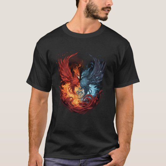 フェニックスのアートワーク神話の鳥の若返りフェニックス Tシャツ (正面)