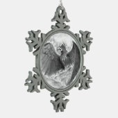 フェニックスのスケッチのオーナメント スノーフレークピューターオーナメント (左)