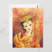 フェニックスのファンタジーの郵便はがきを持つ中国のな花嫁 ポストカード (正面/裏面)