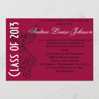 フェニックスの卒業の発表 招待状