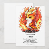 フェニックスの子供の誕生日招待状 招待状 (正面/裏面)