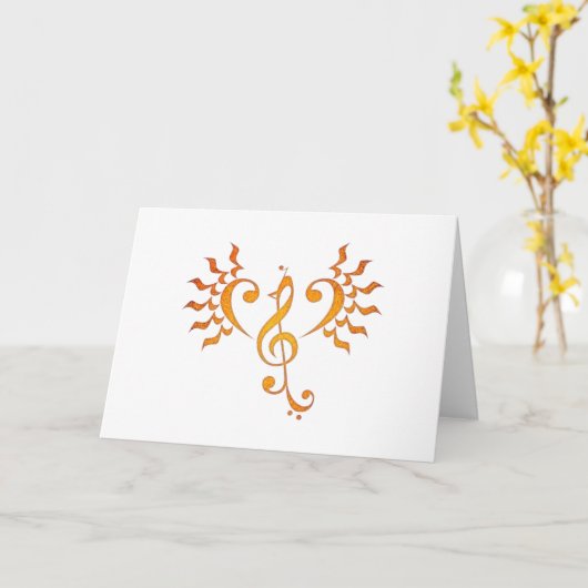 フェニックスの歌の挨拶状 カード (黄色い花)