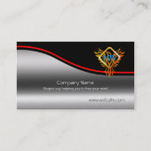 フェニックスの金属効果の赤いSwoosh燃え立つこと 名刺 (正面)