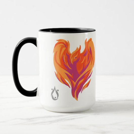 フェニックスの鳥のアートワークが付いているTeslaの引用文のマグ マグカップ (左)