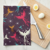 フェニックスの鳥の姿パターン キッチンタオル (四つ折り)