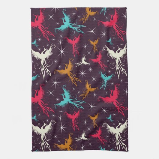 フェニックスの鳥の姿パターン キッチンタオル (縦)