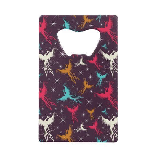 フェニックスの鳥の姿パターン クレジットカード栓抜き (正面)