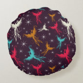 フェニックスの鳥の姿パターン ラウンドクッション (裏面)