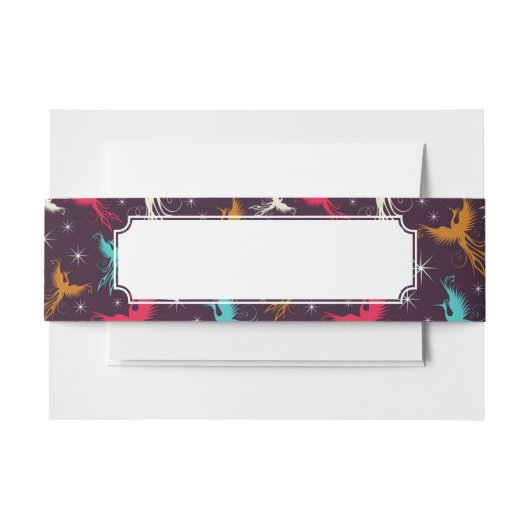 フェニックスの鳥の姿パターン 招待状ベリーバンド (正面例)