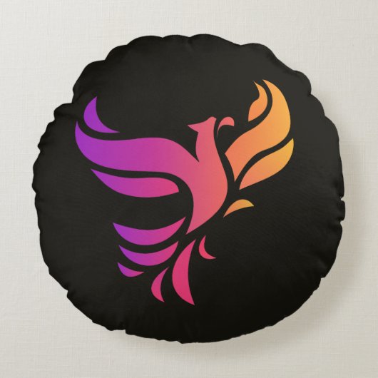 フェニックスの鳥 ラウンドクッション (正面)