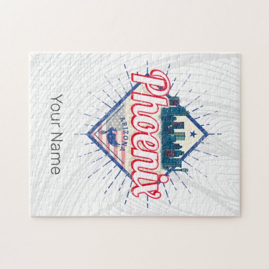 フェニックスアゾ統一されたナ州スカイラインヴィンテージUSA ジグソーパズル (横)