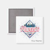 フェニックスアゾ統一されたナ州スカイラインヴィンテージUSA マグネット (正面/裏面)