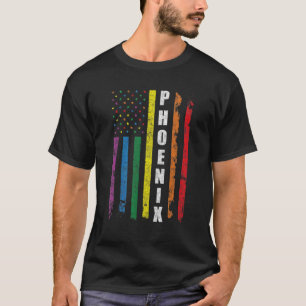フェニックスアメリカンフラッグレインボーゲイLGBTプライドモ Tシャツ