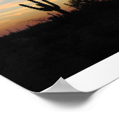 フェニックスアリゾナのサボテンの日没 ポスター (角)