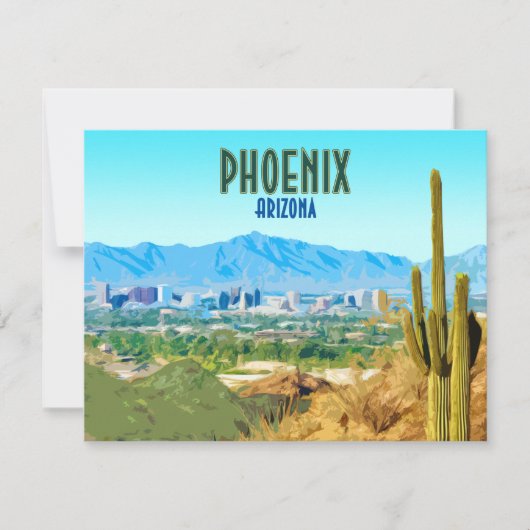 フェニックスアリゾナシティサボテンとマウンテンフラットカード (正面)
