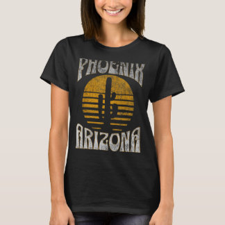 フェニックスアリゾナデザートカボスレトロサンセットアウトドア Tシャツ