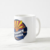 フェニックスアリゾナ州旗バーストコーヒーマグ コーヒーマグカップ (正面右)