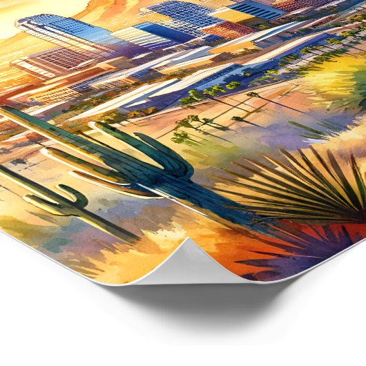 フェニックスアリゾナ旅行場所の水色 ポスター (角)