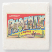 フェニックスアリゾナAZヴィンテージ大文字葉書1 ストーンコースター (正面)